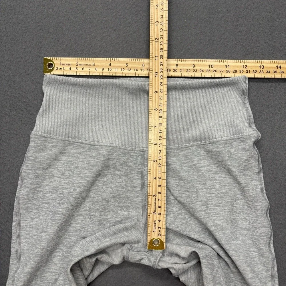Alo Yoga Goddess Leggings Womens Size Small Heather Gray Ribbed Athleisure‎
